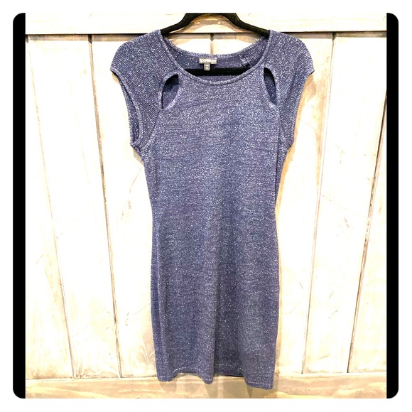 Express midnight blue shimmer dress - Picture 3 of 5